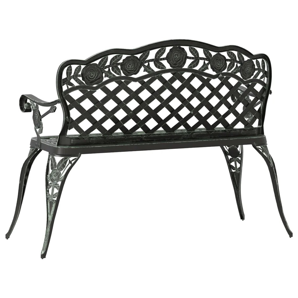 Panchina da Giardino 108 cm in Alluminio Pressofuso Verde 317741