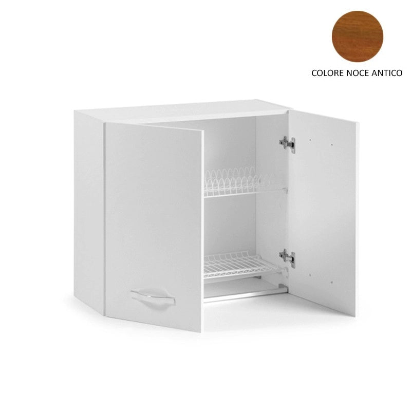 Pensile componibile scolapiatti per cucina noce Cm 80 Cm 80x32xH 72