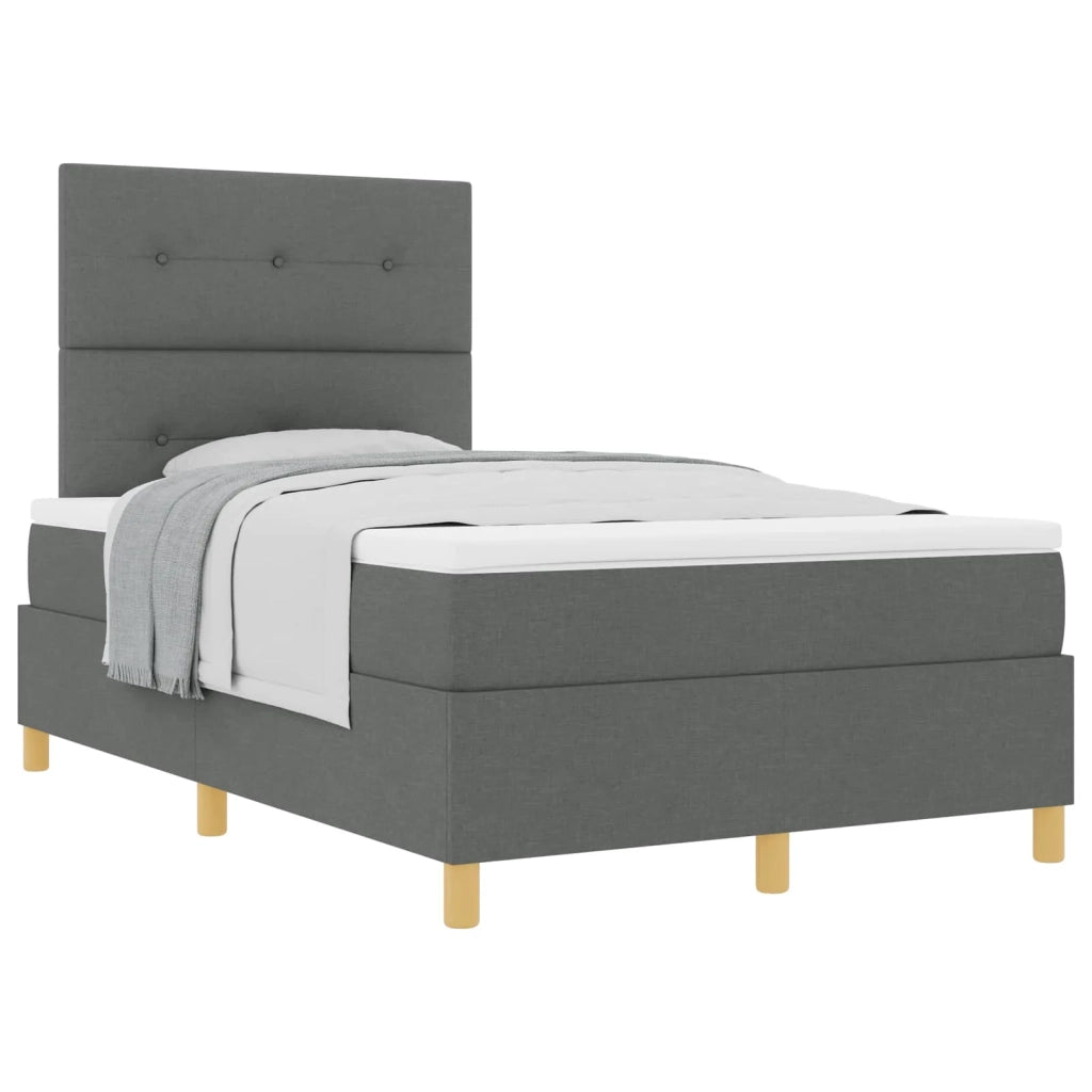 Letto a molle con materasso Grigio scuro 120 x 190 cm Tessuto 3339603