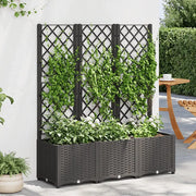 Fioriera da giardino con traliccio nera 120x40x136 cm PP 318273