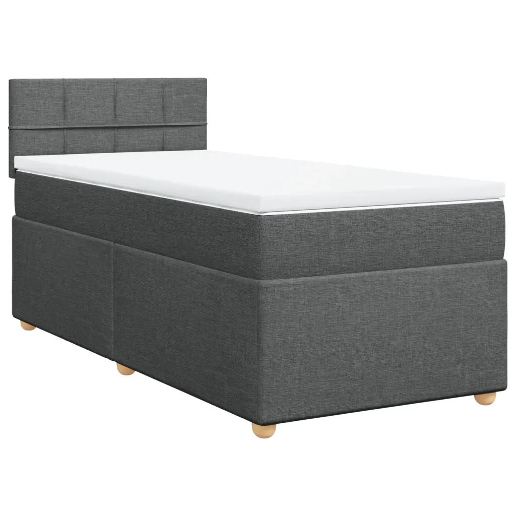 Letto a Molle con Materasso Grigio Scuro Singolo in Tessuto 3286858