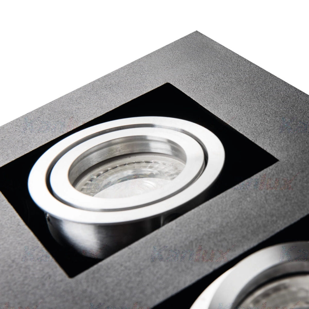 Faretto a soffitto Kanlux STOBI 2 luci nero GU10 25W