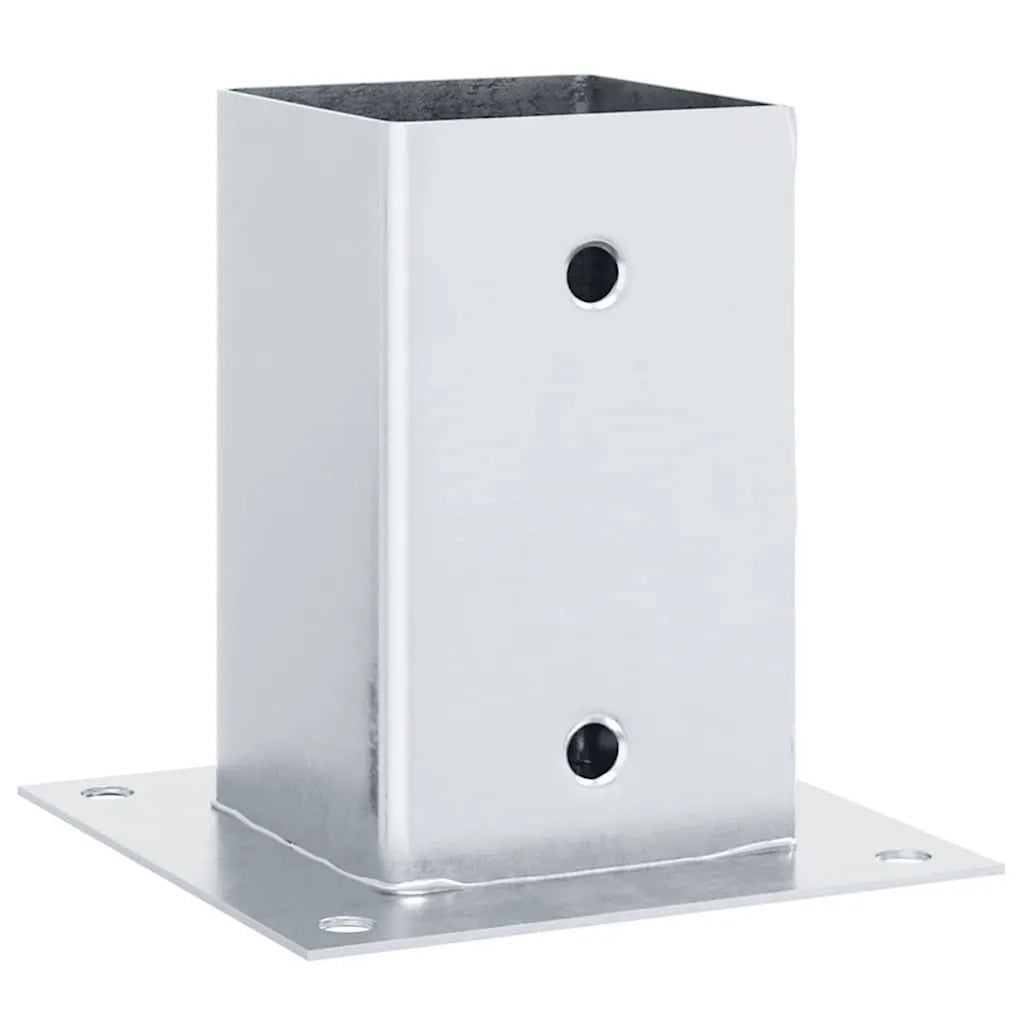 Basi per Pali Quadrate 4 pz Argento 81x81 mm in Acciaio Zincato CFW9340326