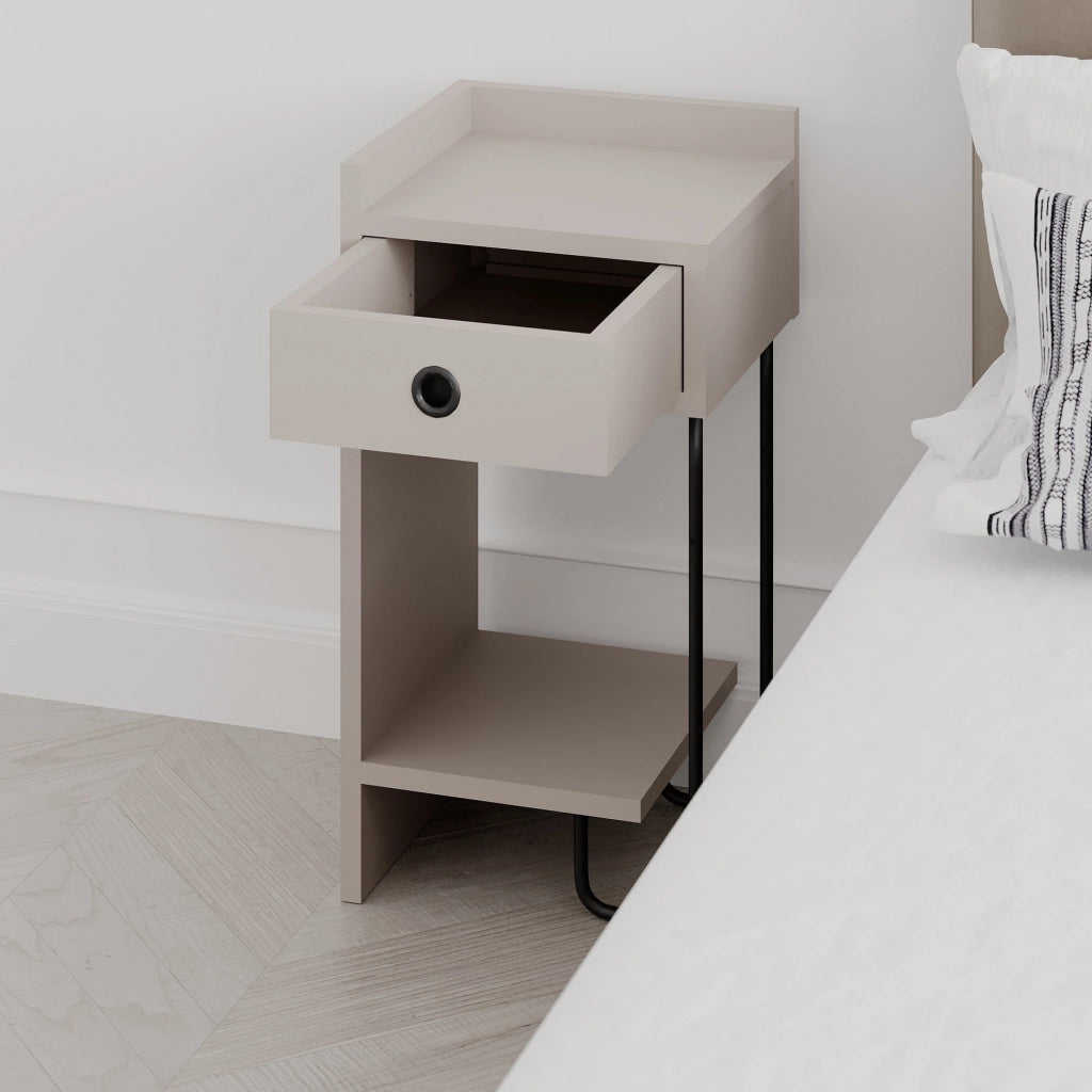 Comodino in legno "Sirius" - 32 x 30 x 61 cm - Marrone moka chiaro