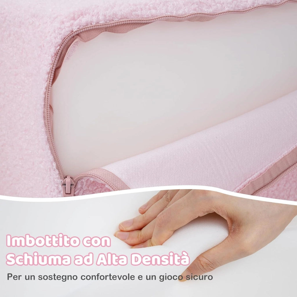 Blocchi da Arrampicata in Schiuma per Bambini, con Piscina di Palline, Set di 5 Pezzi per Arrampicata e Strisciamento, Set da Gioco da Interno per Bambini 3 Anni+ (Rosa,Sherpa)
