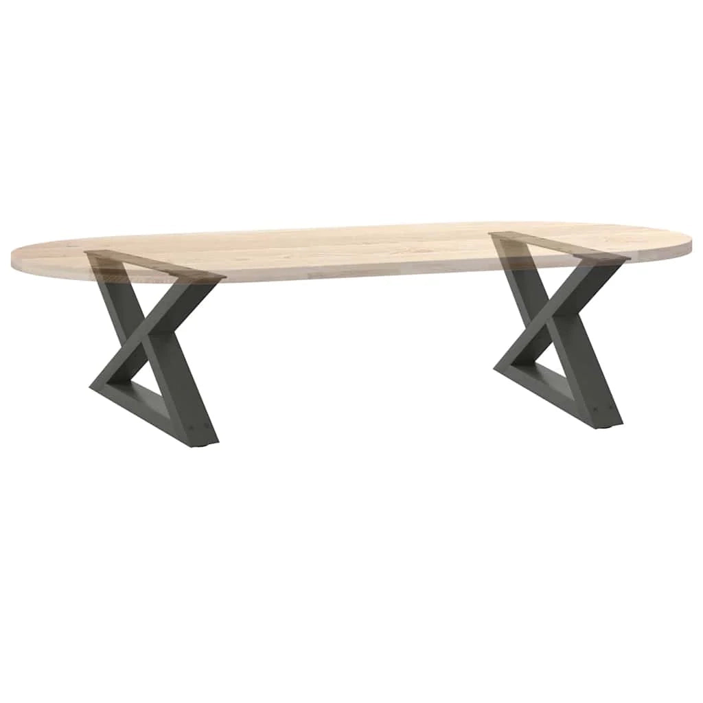 Set di 2 gambe per tavolino moderno con piedini regolabili 50 x 30 cm acciaio antracite 02_0056972