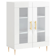 Credenza | Madia | Buffet da pranzo | Armadio da pranzo 69,5x34x90 cm in Legno Multistrato Bianco Lucido