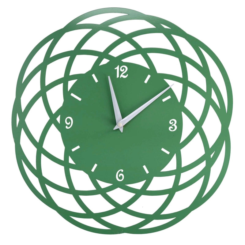 Orologio metallo cerchi verde tondo cm ø40h2