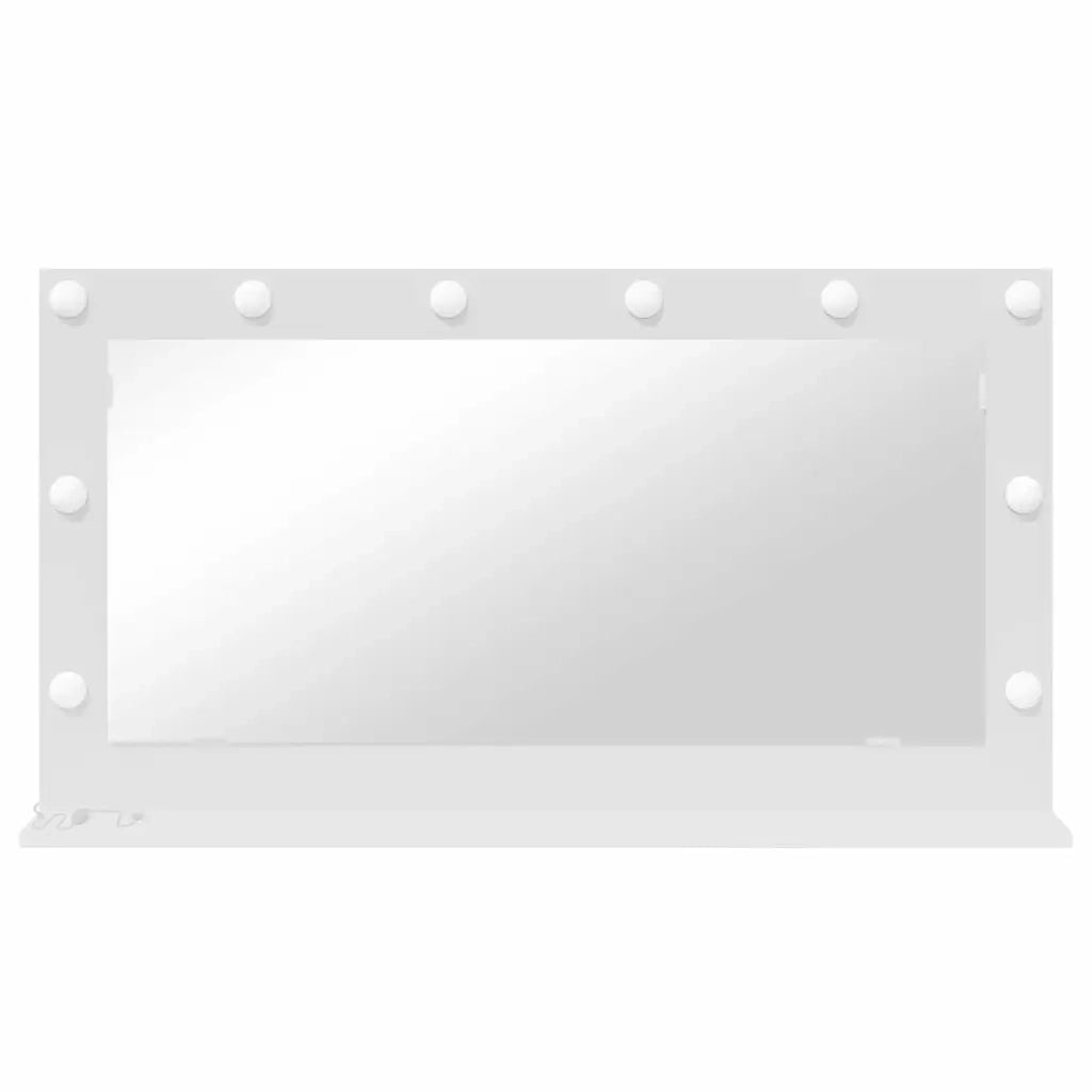 Specchio da Vanità Rettangolare Bianco 100 x 55 x 18 cm 868301