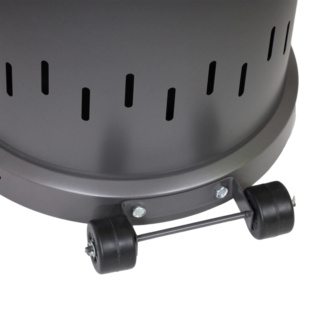 Stufa a Gas da Esterno Riscaldatore Gpl Portatile con Ruote FIRE GLASS Cilindro con Vetro per Terrazzo Patio Giardino Lo