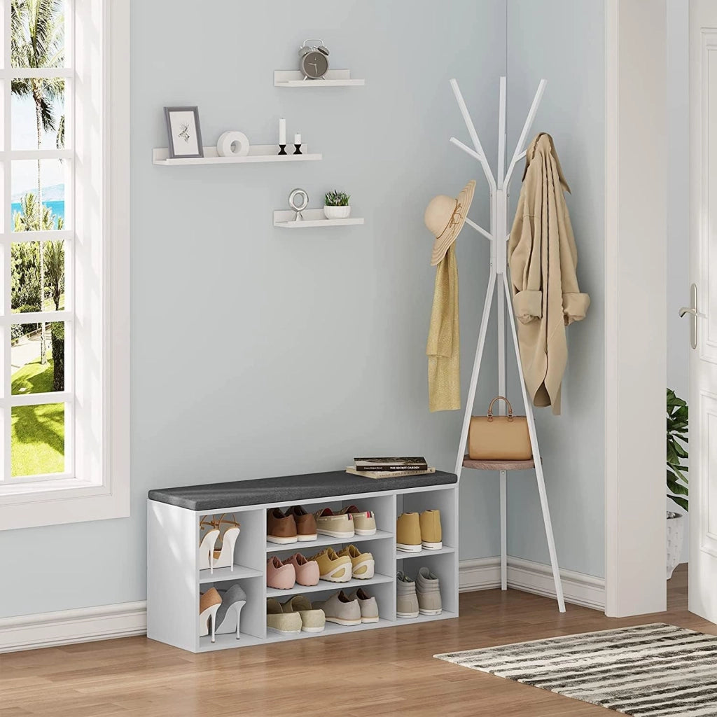 Set di 3 Mensola da Muro, Mensola Sospesa, Scaffale Parete in MDF per Soggiorno, Cucina, Camera da Letto, Ufficio, Bianco, RG9491ws2