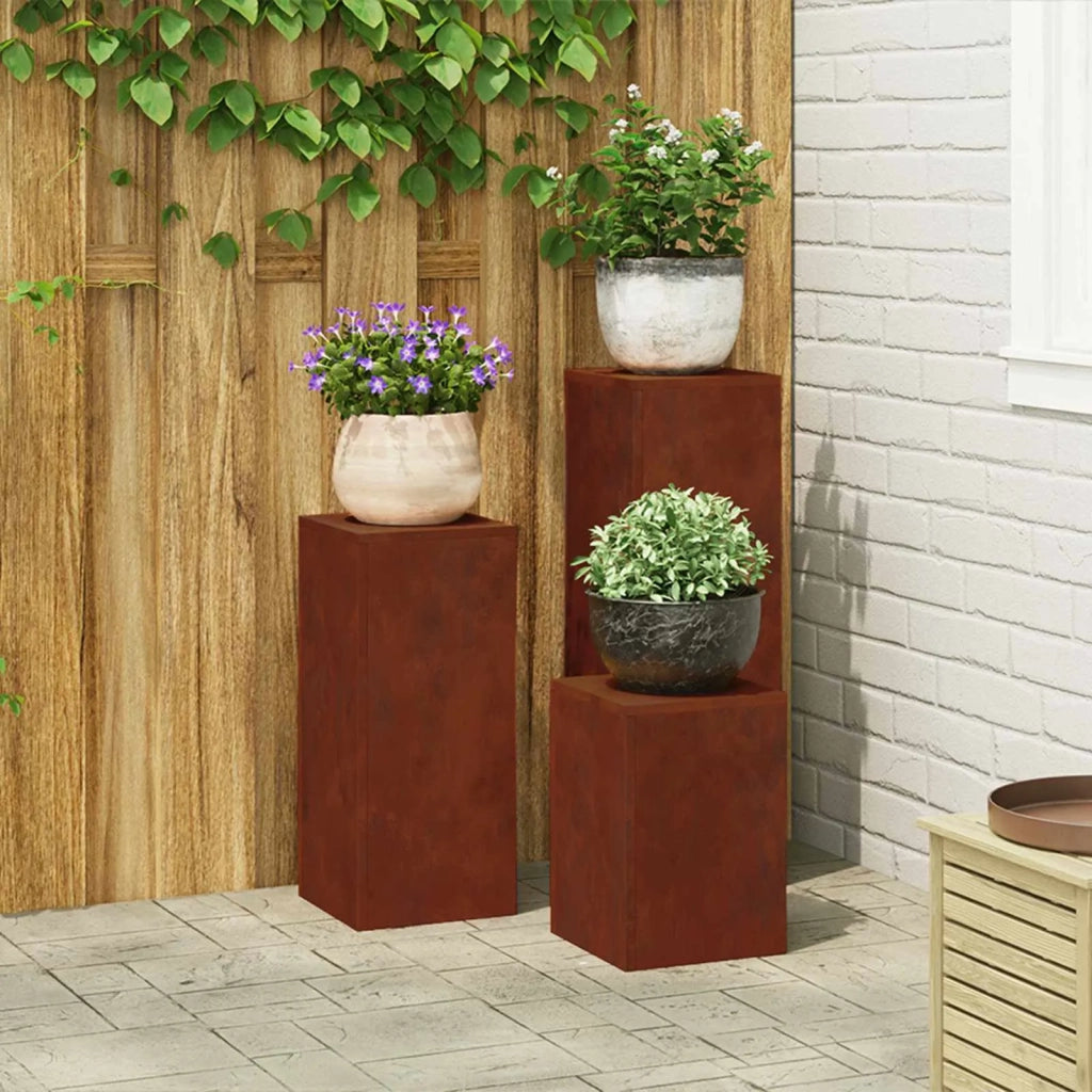 Supporto per piante 3 pcs Ruggine 865833