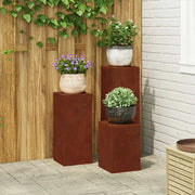 Supporto per piante 3 pcs Ruggine 865833