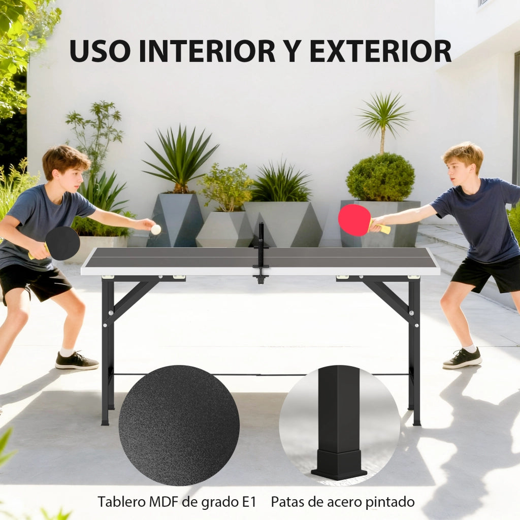 Tavolo da Ping Pong Pieghevole con Rete e Accessori ¨C zephmum ¨C Nero 152x76x70 cm