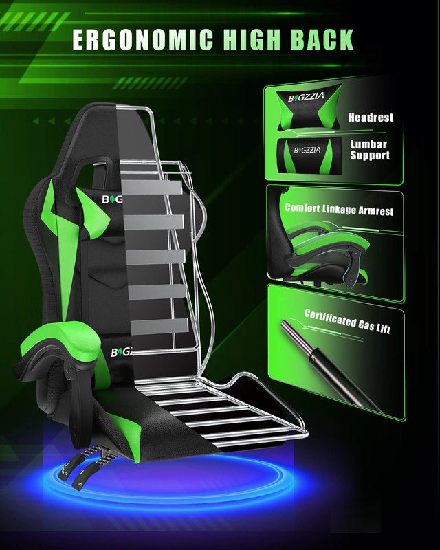 Sedia da gaming,Sedia da gaming professionale  con tecnologia LED RGB integrata, con poggiatesta, supporto lombare e braccioli