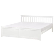 Letto in legno di pino bianco Dimensioni singole 90 x 200 Testiera a doghe minimalista