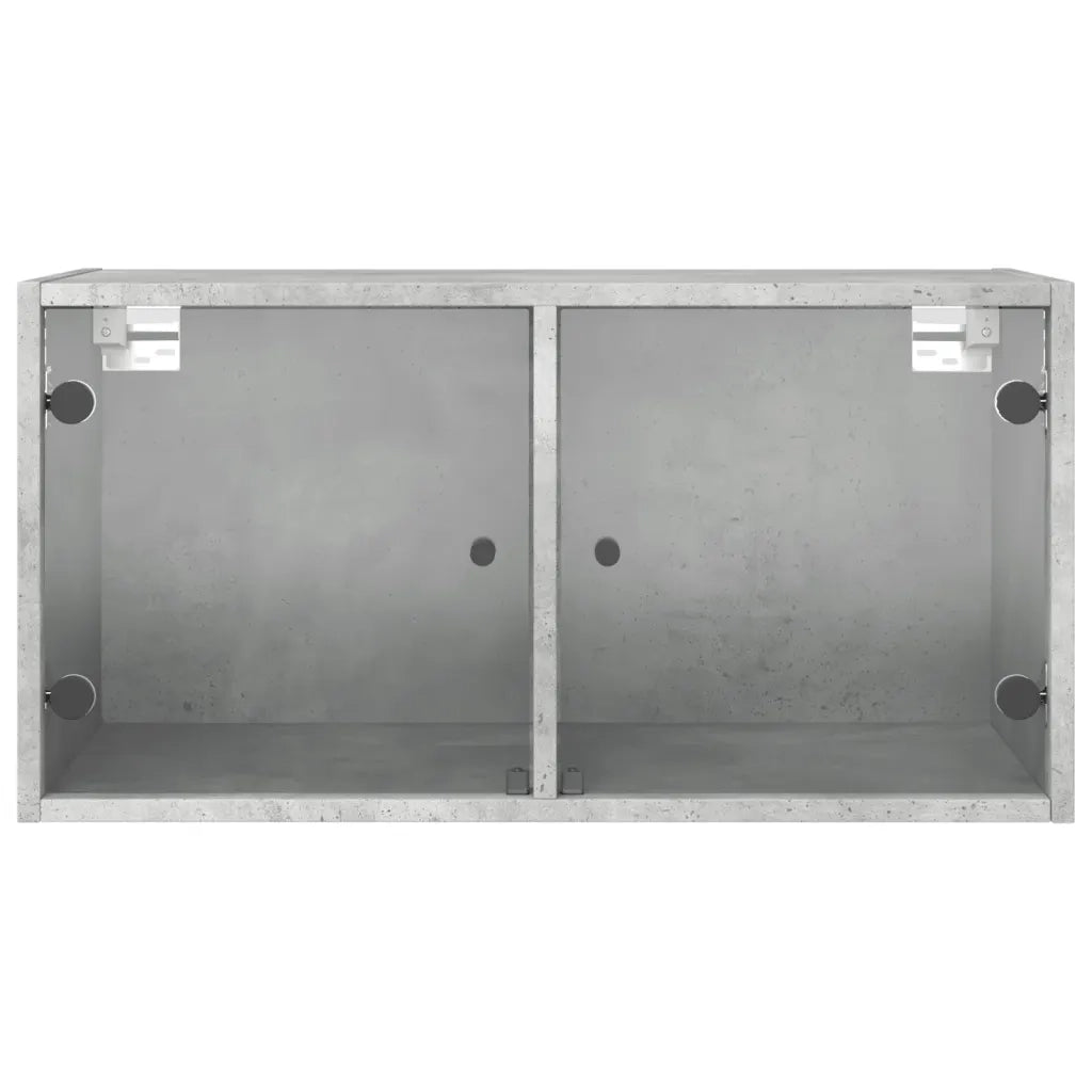 Mobili a Muro con Ante in Vetro 2pz Grigio Cemento 68,5x37x35cm