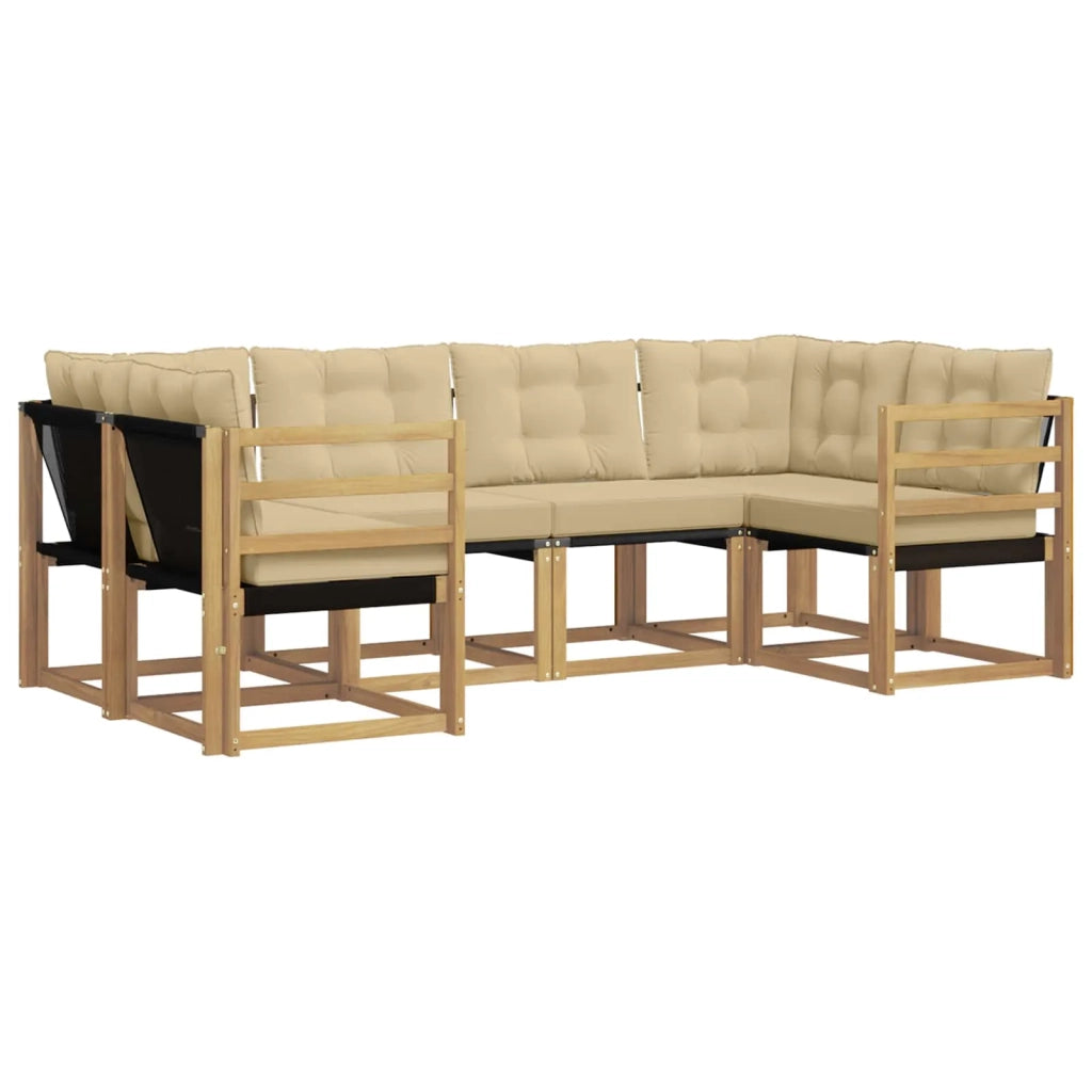 Set di divani da esterno 6 pz Bianco e Beige 3389803