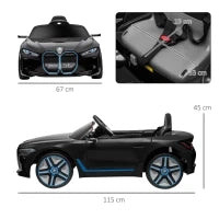 Macchina Elettrica per Bambini 3-6 Anni con Licenza BMW con Telecomando, Clacson e Fari, 115x67x45 cm, Nera