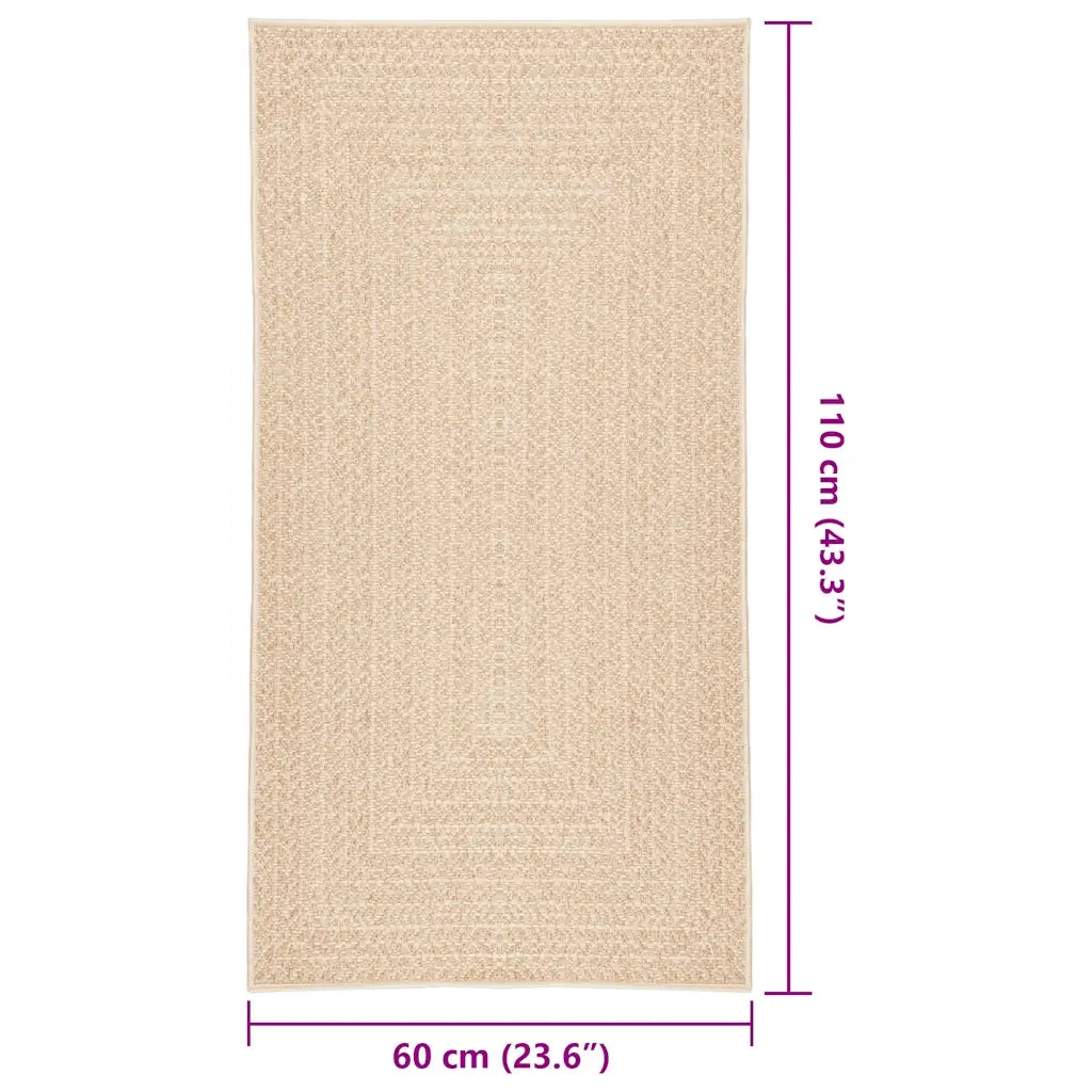 Tappeto ZIZUR Beige 60x110 cm Aspetto Iuta Interni ed Esterni 4010388