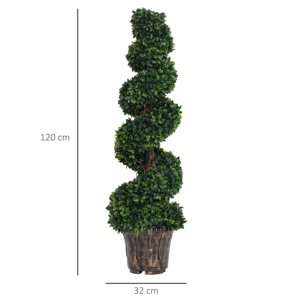 Pianta Finta Bosso Spirale 120cm ¨C zephmum ¨C Verde con Vaso