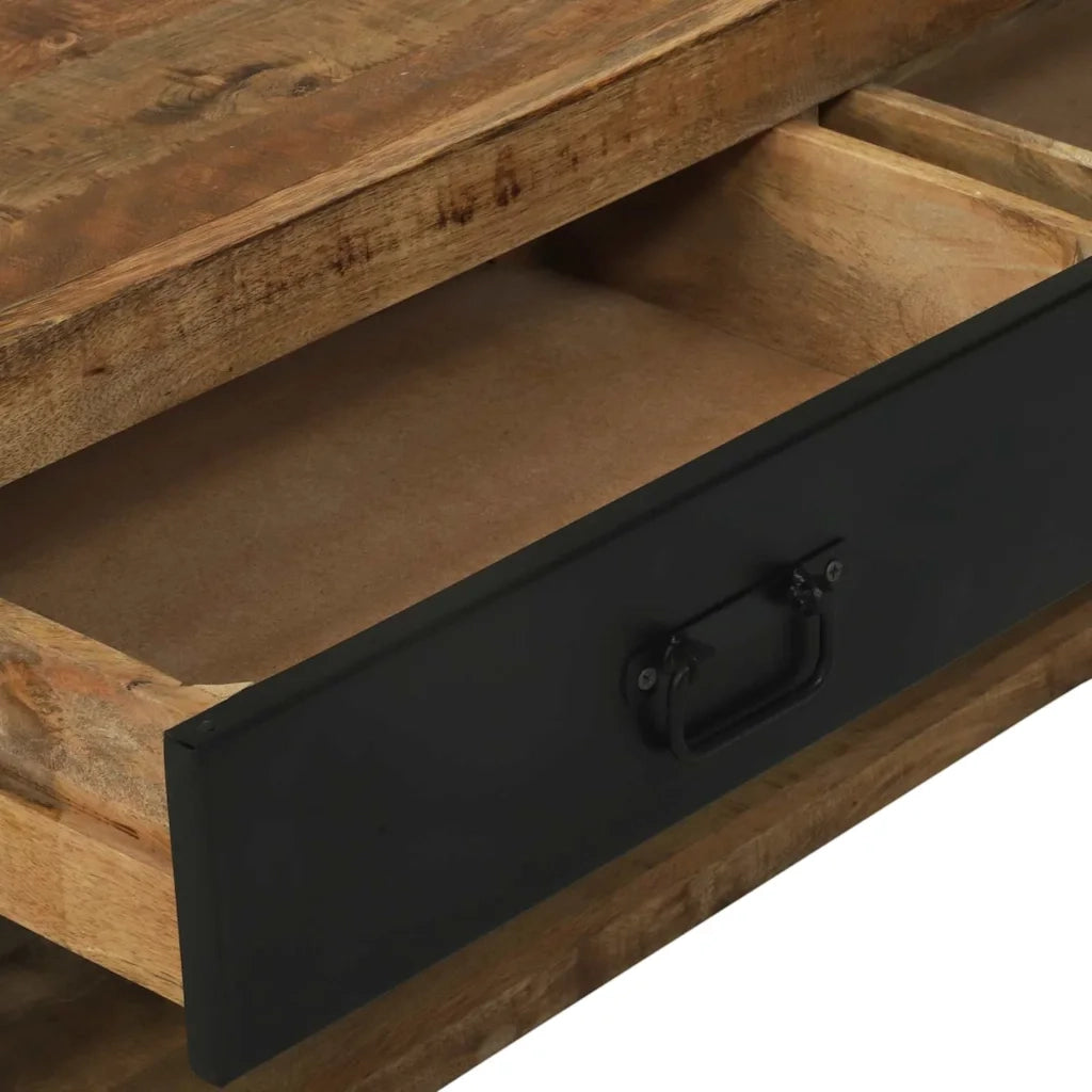 Stendibiancheria con cassetto Marrone Legno massello di mango 4015963