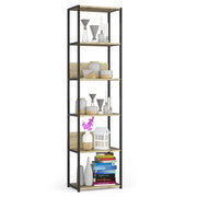 Scaffale stile industriale con ripiani in legno 50 cm Nera, Quercia Artisan 50x32x192 cm