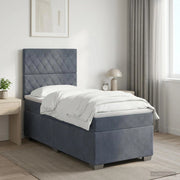 Letto box spring con materasso Grigio Scuro 100 x 200 cm 3453579