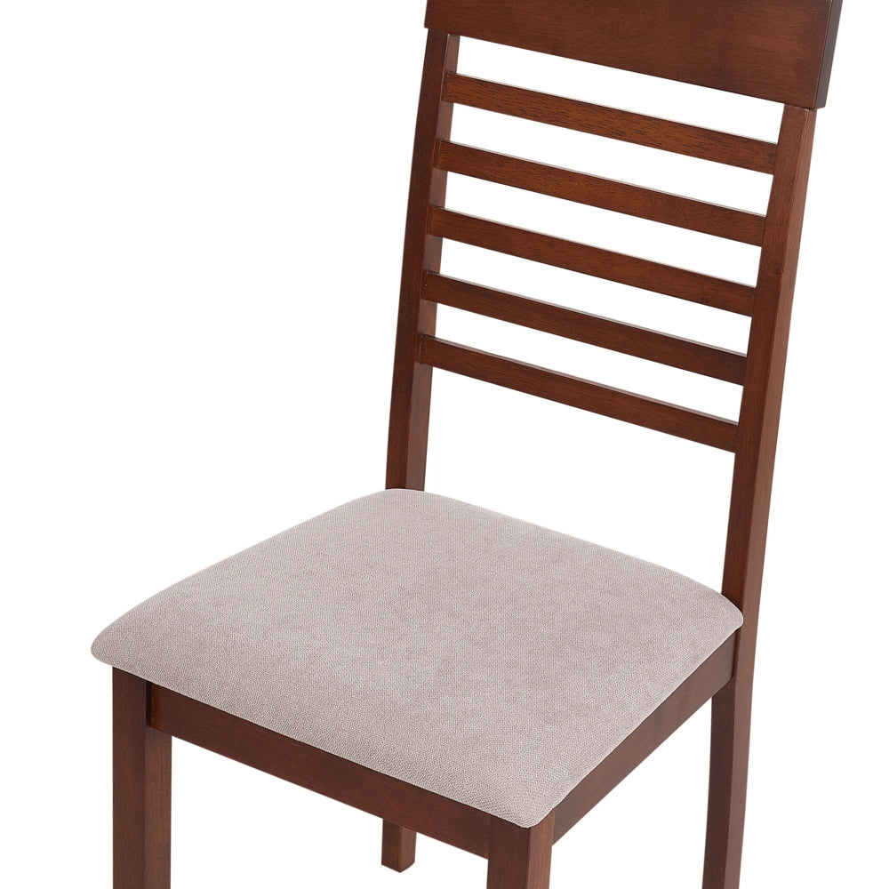 Set di 2 sedie da pranzo imbottite in legno scuro tortora stile tradizionale