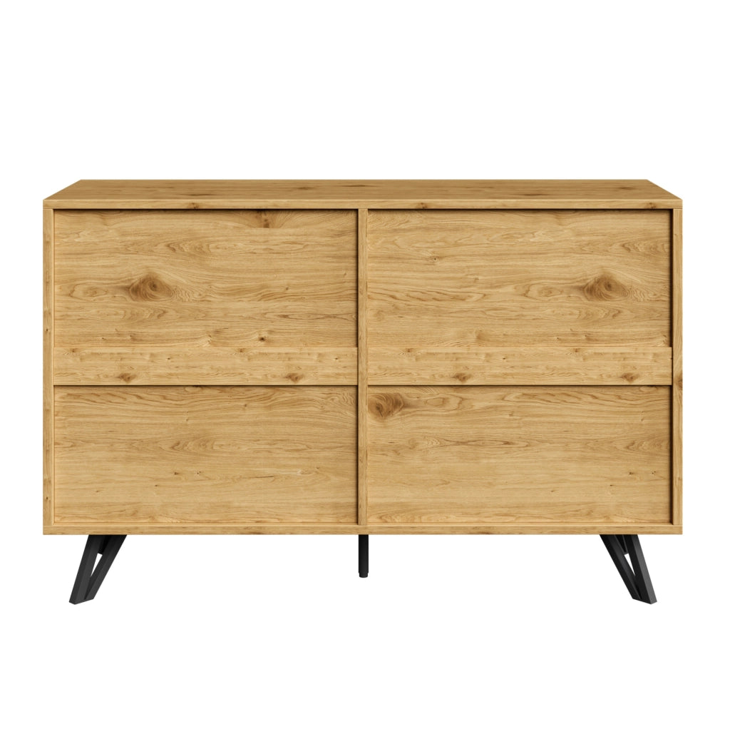 Sideboard moderno con 6 cassetti 120x40x75;5 cm in effetto legno; struttura in truciolare