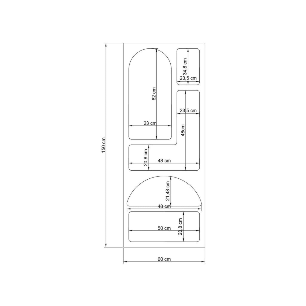 Credenza Arsenio, Buffet da soggiorno, Madia da salotto, Dispensa da cucina, 60x32h150 cm, Bianco