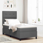 Letto a molle con materasso Grigio scuro 90 x 190 cm Tessuto 3339351