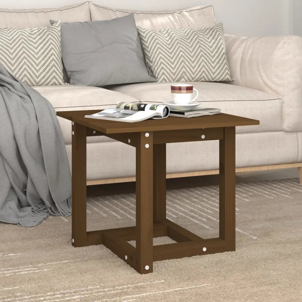 Tavolino da Salotto Ambra 50x50x45 cm in Legno Massello di Pino 822175