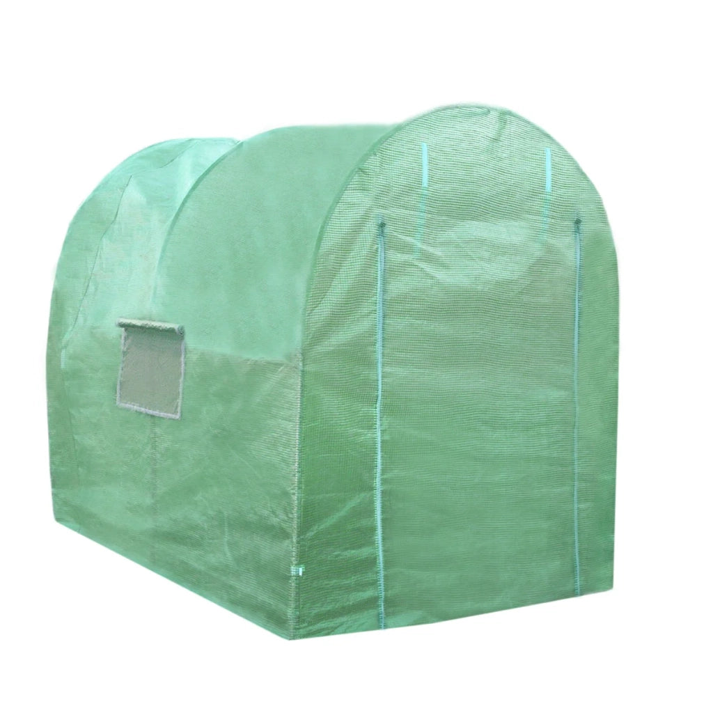 Serra da Giardino a Tunnel da Esterno in Polietilene Resistente alla Corrosione e Raggi UV Telaio in Ferro Galvanizzato per Piante Giardinaggio - 19mm - 4m x 2m
