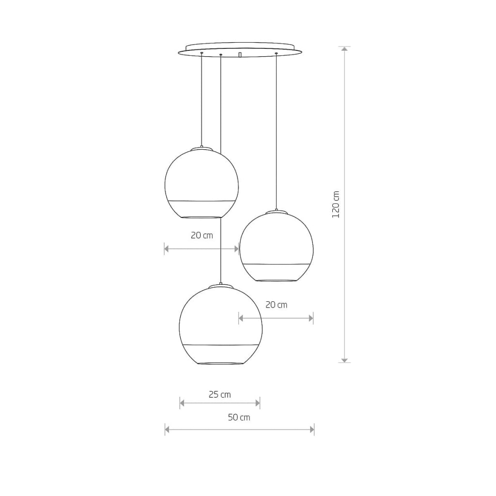 Lampadario sospeso Nowodvorski Globe 3 luci cromo vetro