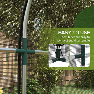 Serra per Piante con Rete a Tunnel 1,2x3x1,5m con Porta a Cerniera Nero