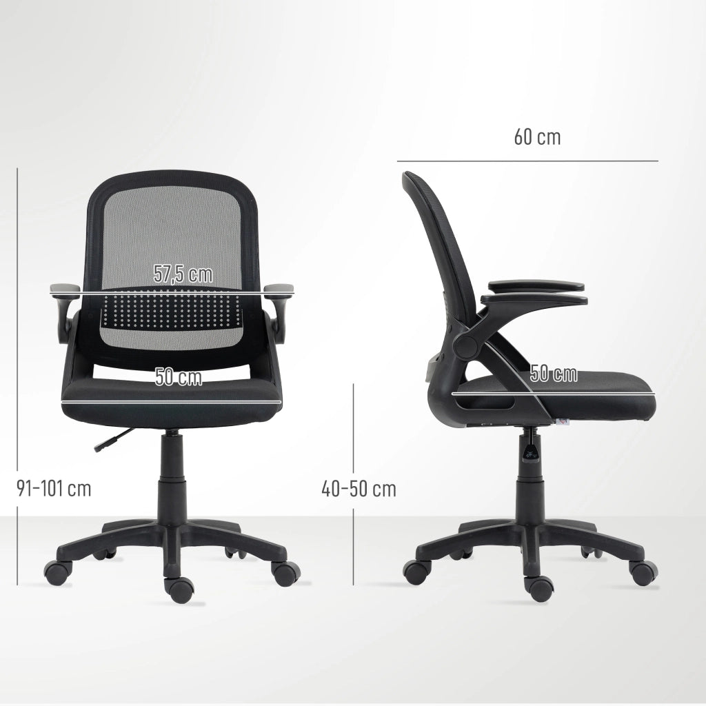Sedia da Ufficio Ergonomica ¨C zephmum ¨C Mesh Nero con Braccioli e Schienale Regolabile