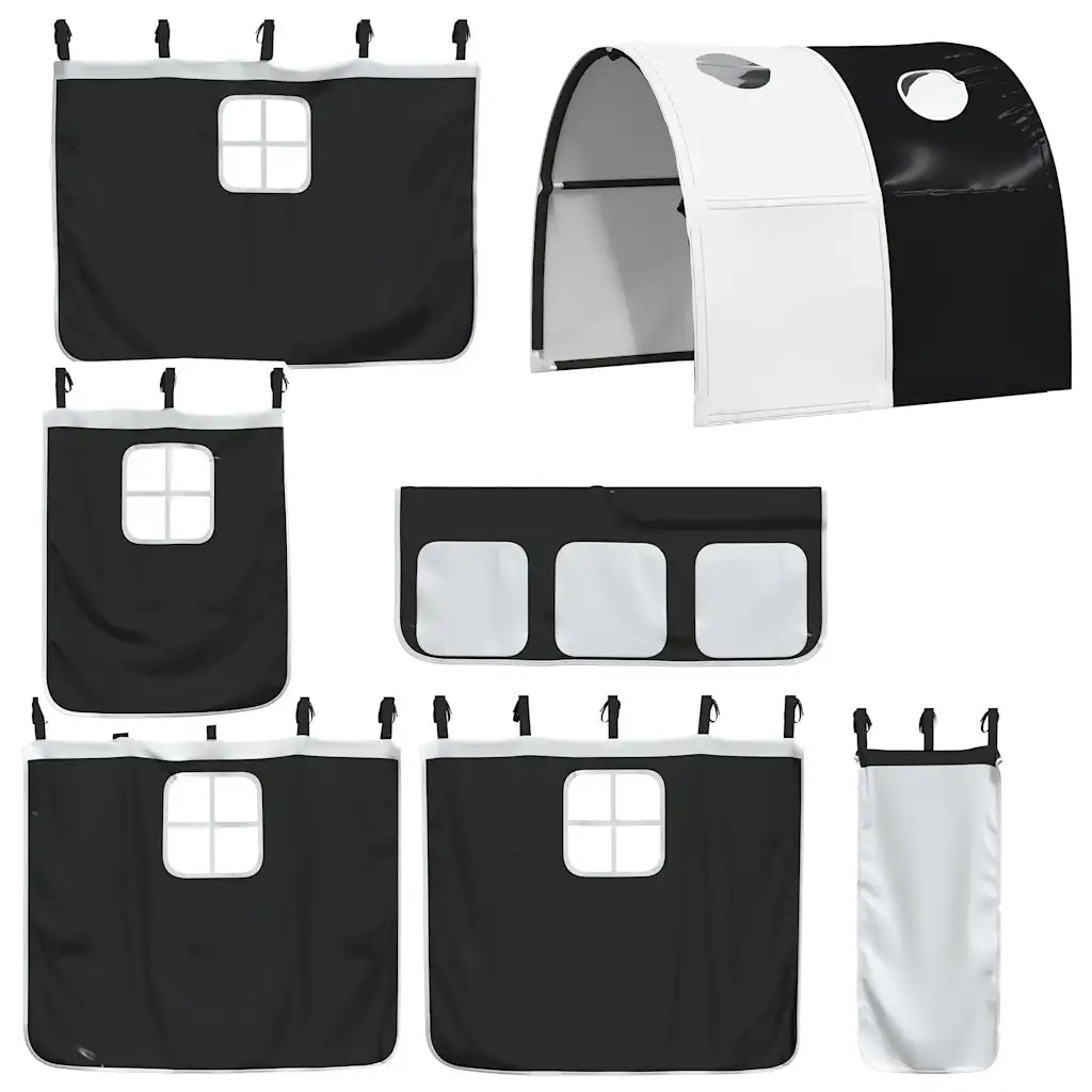 Letto a Castello senza Materasso Bianco e Nero 90x190cm in Pino 3284039