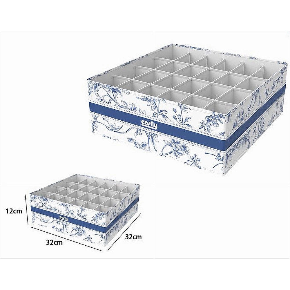 Trade Shop - Organizer Per Armadio 24 Scomparti Scatola Salvaspazio 32x32x12cm Fantasia 87334 -