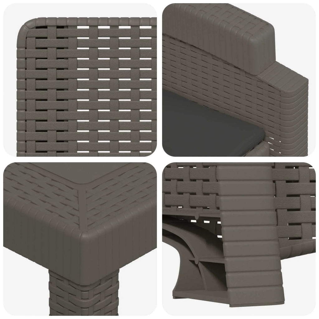Set da Pranzo per Giardino 5 pz Grigio chiaro e Antracite PP 3430116