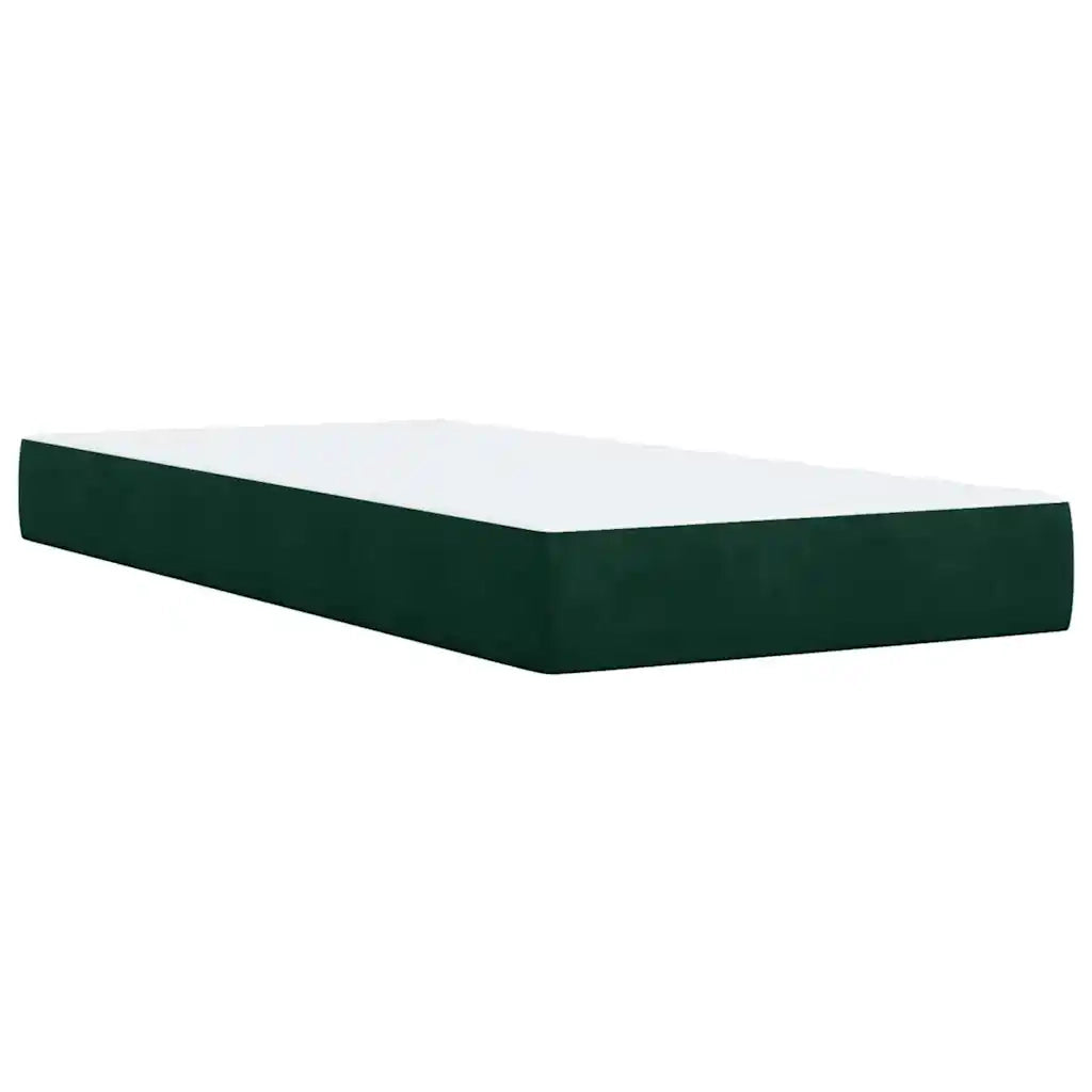 Letto singolo | Letto per adulti | Giroletto a Molle con Materasso Verde Scuro 80x200 cm Velluto