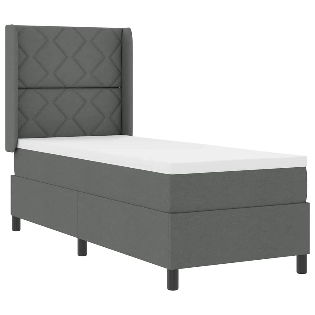 Letto a molle con materasso Grigio scuro 200 x 80 cm Tessuto 3341673