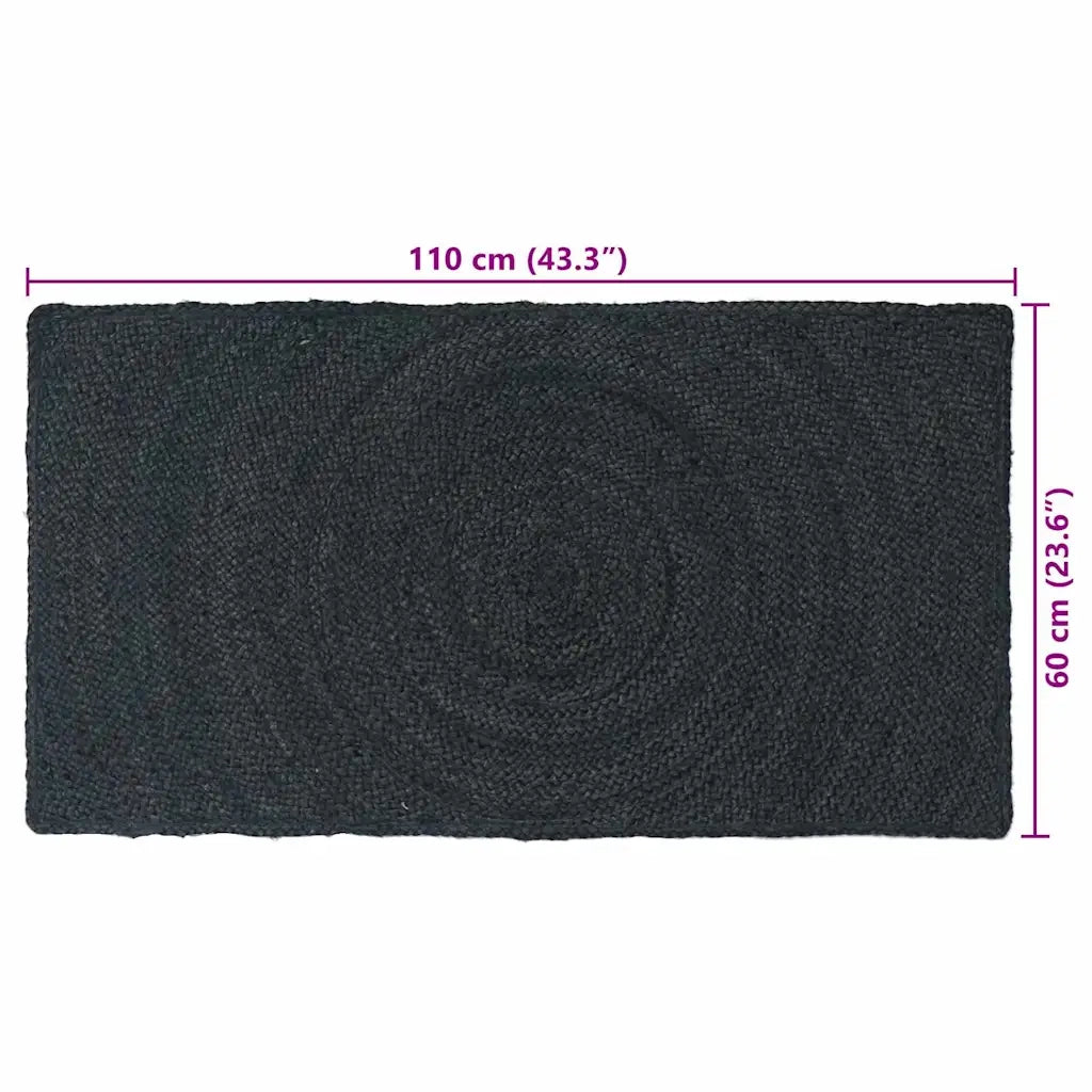 Tappeti per area Grigio Scuro 60 x 110 cm Juta