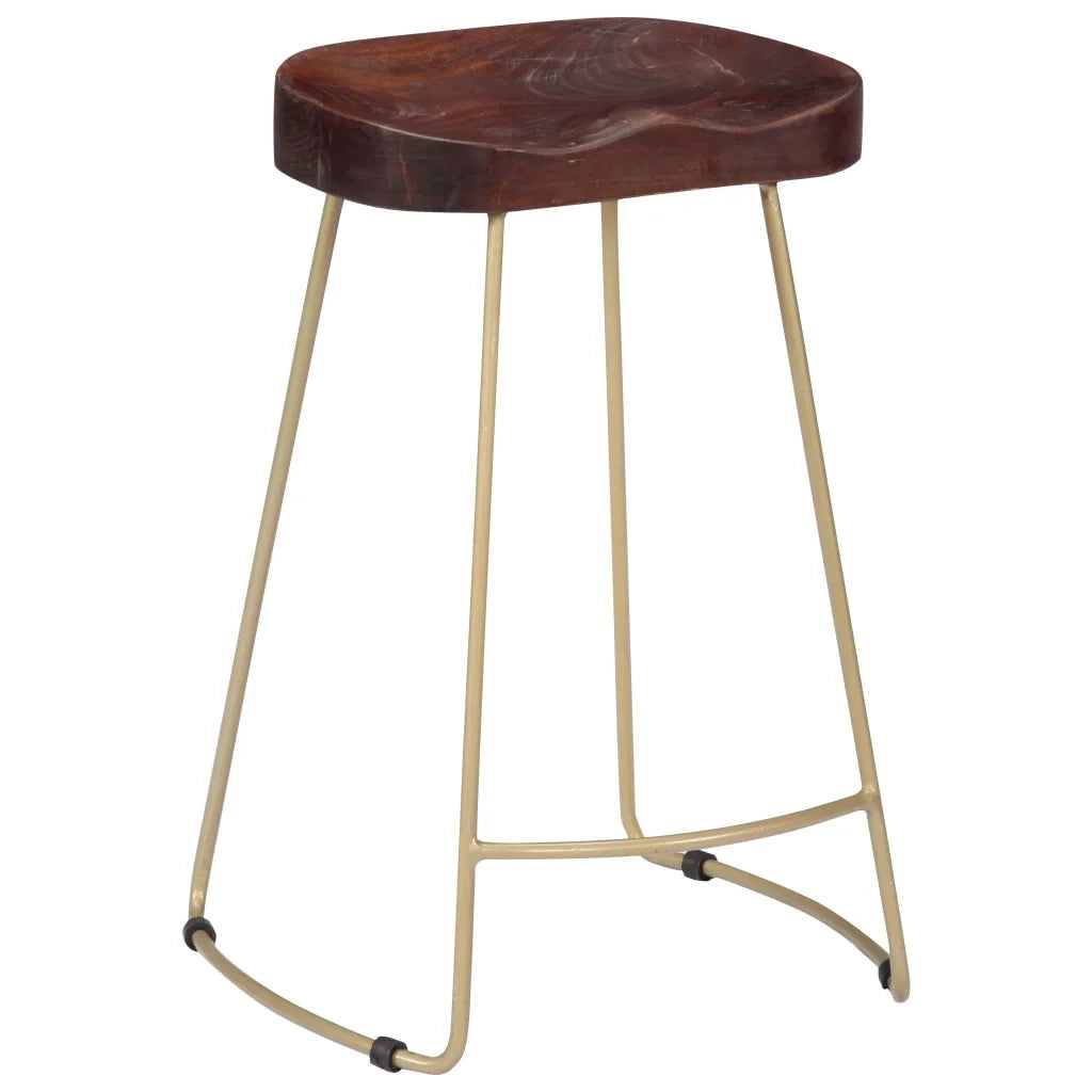 Sgabelli da Bar Gavin 2 pz Legno Massello di Mango cod mxl 73293