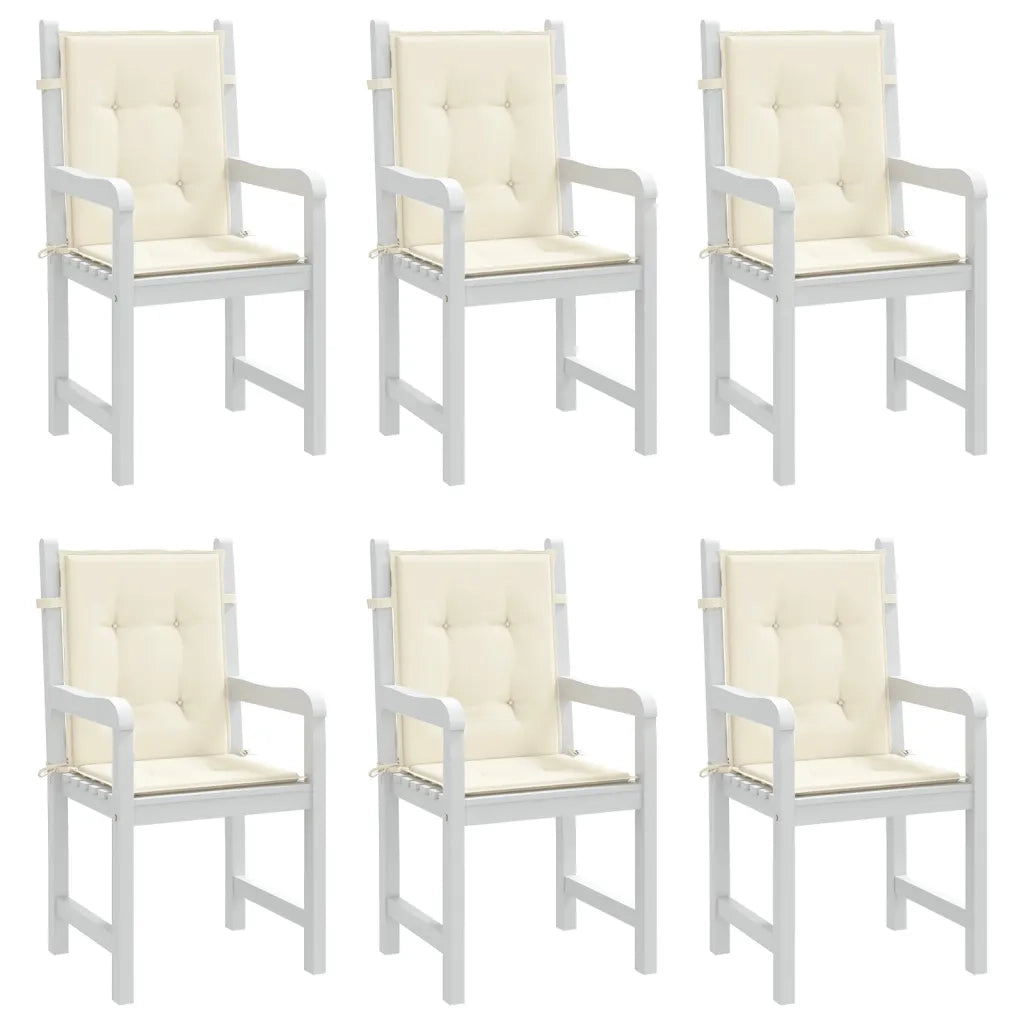 Cuscini per Sedia 6 pz Crema 100x50x3 cm in Tessuto Oxford