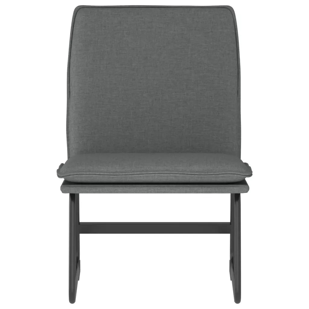 Poltrona | Sedia Lounge Grigio Scuro 52x75x76 cm in Tessuto