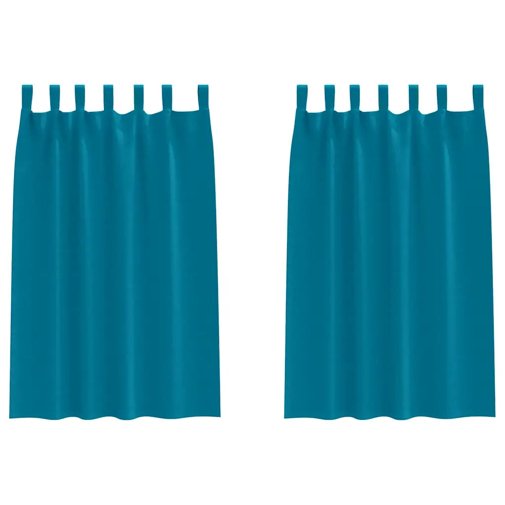 vidaXL Tende con tende 2 pcs Turchese Poliestere