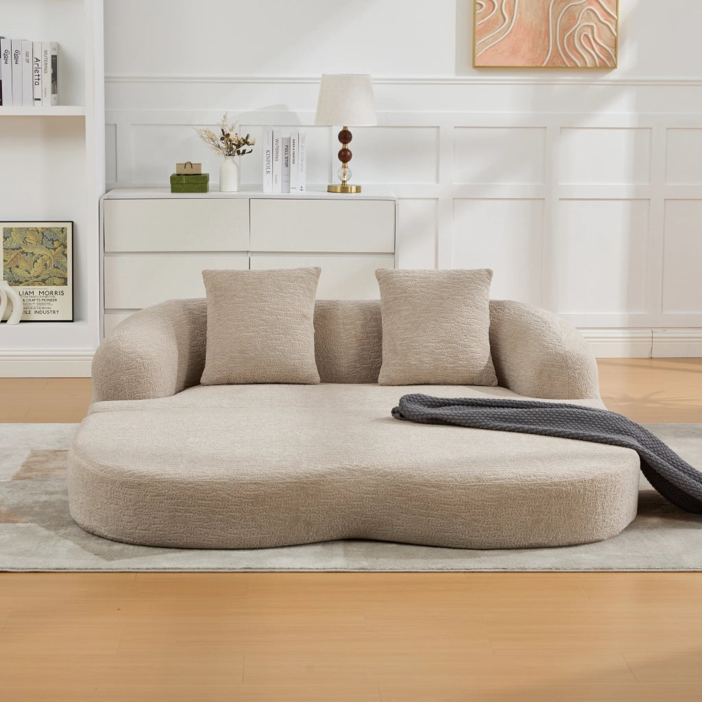 DIVANO Letto 2 posti pieghevole 157x84x65 cm in chenille kaki