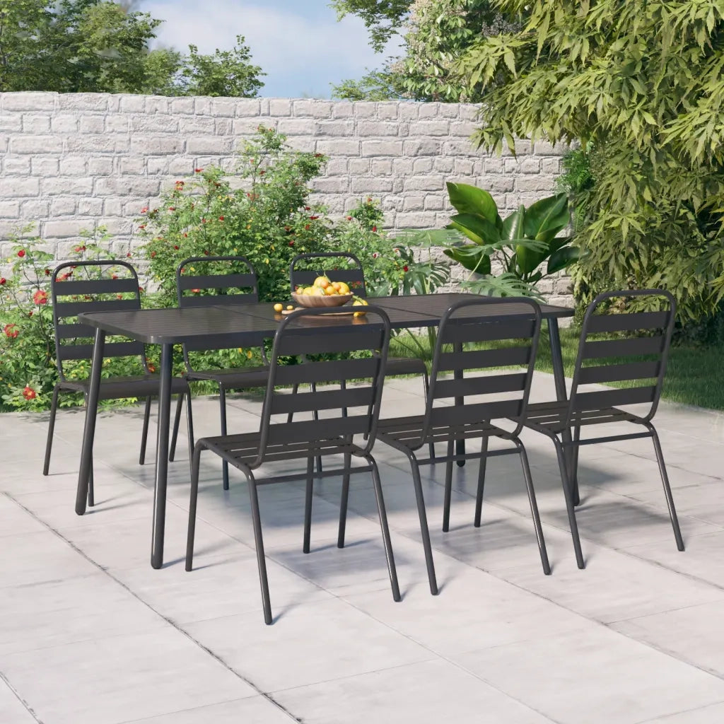 Set da Pranzo da Giardino 7 pz in Acciaio Antracite 3187993