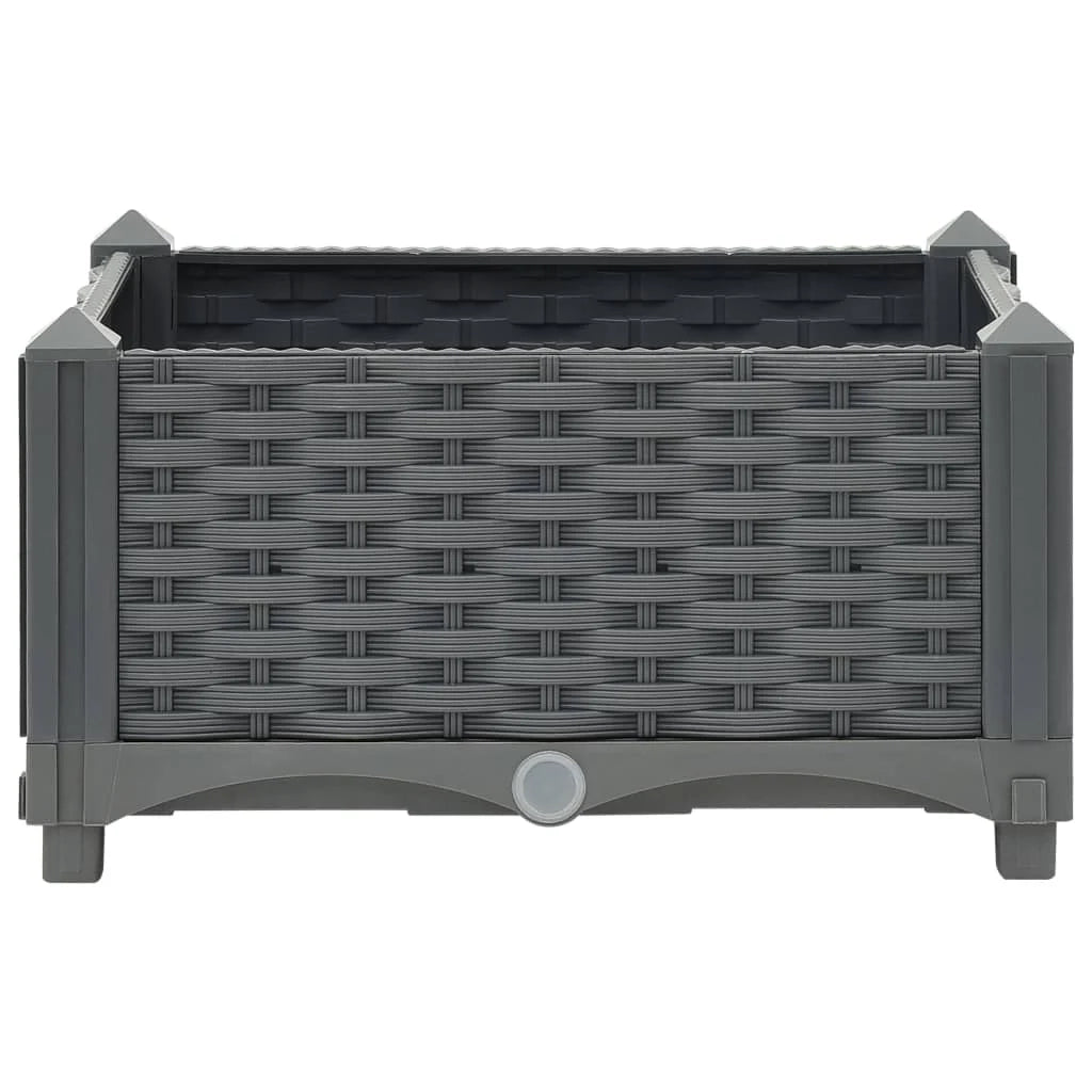 Fioriera rialzata per piante e fiori giardino 40 x 40 x 23 cm polipropilene grigio scuro 02_0000925